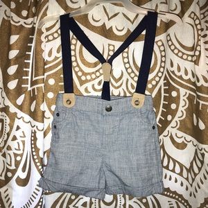 NWOT Shorts with removable suspenders